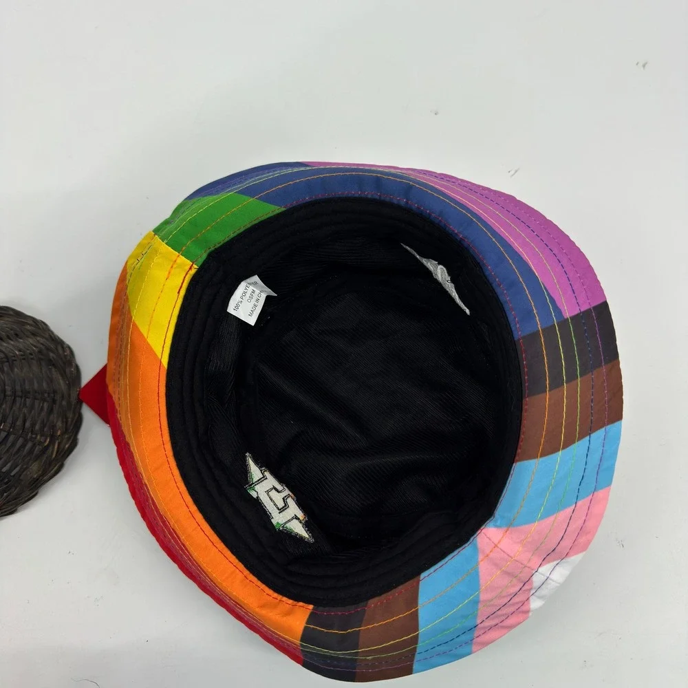 New Coca-Cola‎ Houston Astros Bucket Hat Mens OSFM Black Rainbow Pride Celebrate